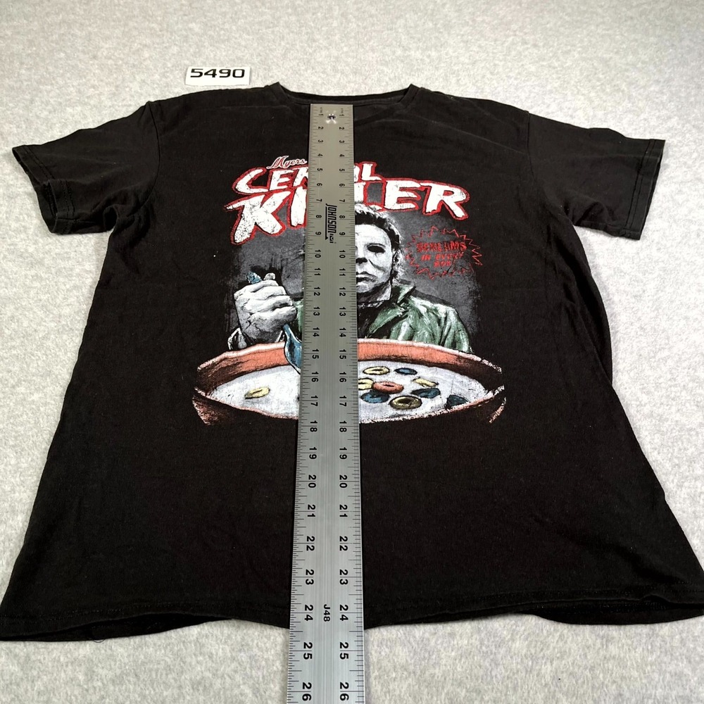 Halloween Michael Myers T Shirt Mens Medium Black Sereal Killer Graphic Print - Picture 2 of 5